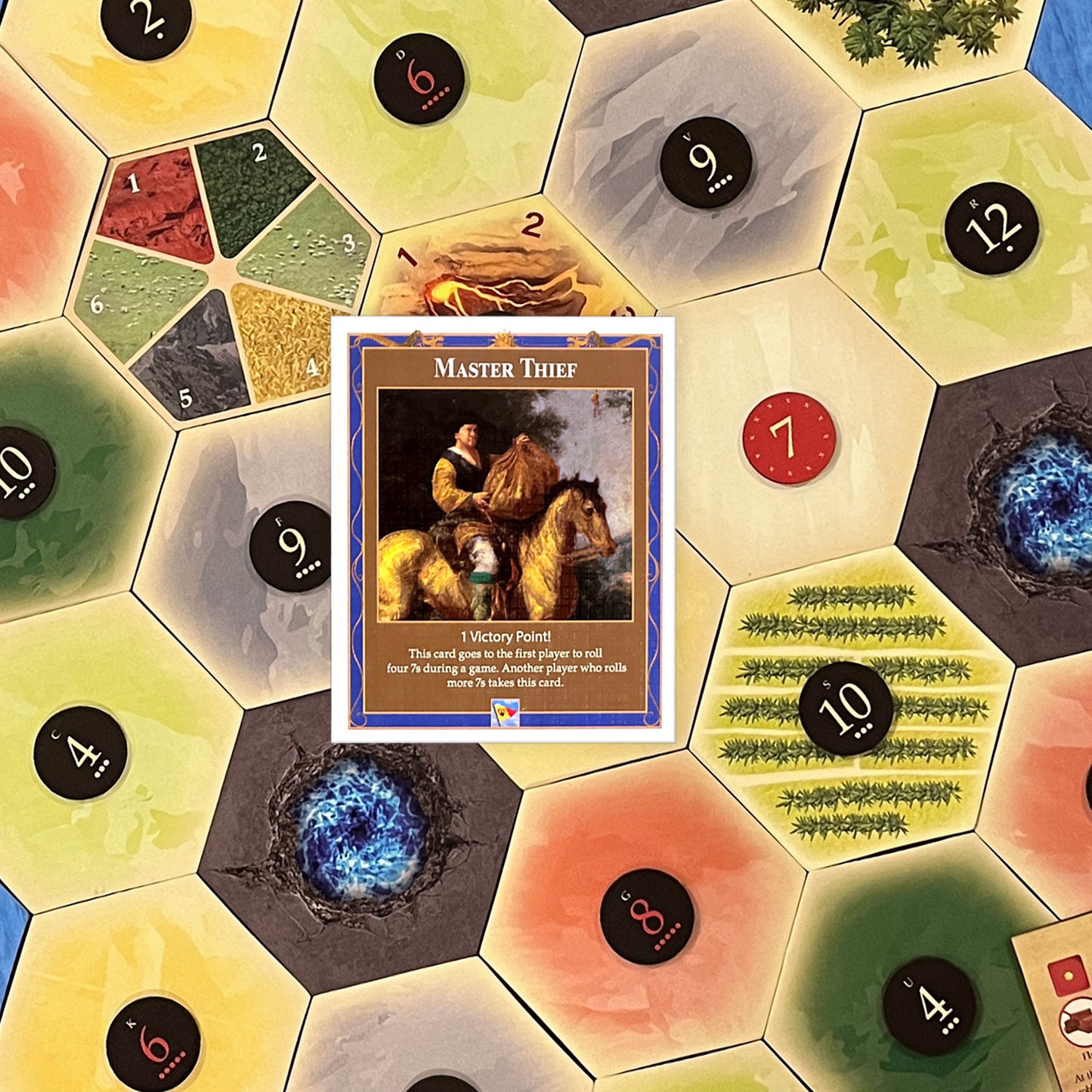 Master Thief Card compatible with Catan's Settlers of Catan (4th Edition), Seafarers, and Catan Expansions, 4th Edition