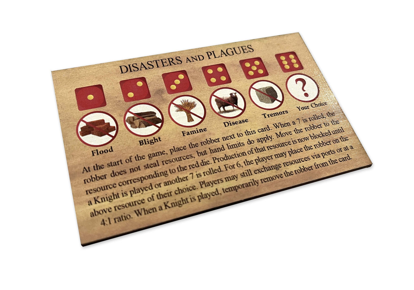 Disasters and Plagues Robber Scenario compatible with Catan's Settlers of Catan
