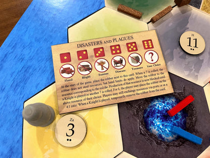 Disasters and Plagues Robber Scenario compatible with Catan's Settlers of Catan