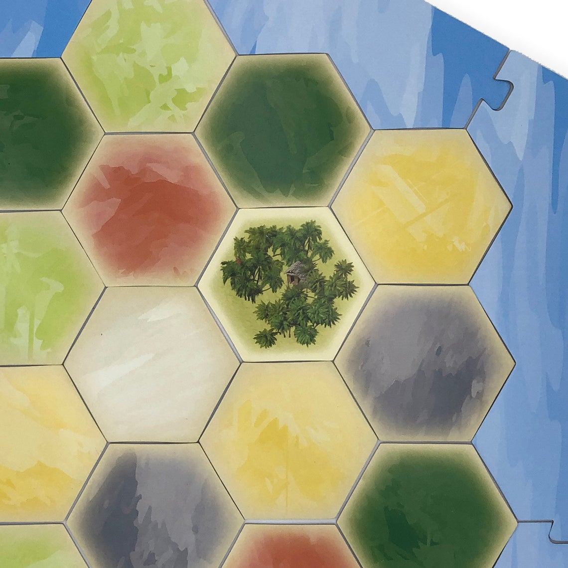 Lost Jungle Hex and Discovery Token Set compatible with Catan's Settlers of Catan, Seafarers and Catan Expansions