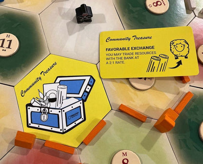 Lucky Chance Doubles and Community Treasure Chest Opoly Mashup Scenarios compatible with Catan's Settlers of Catan and Catan Expansions