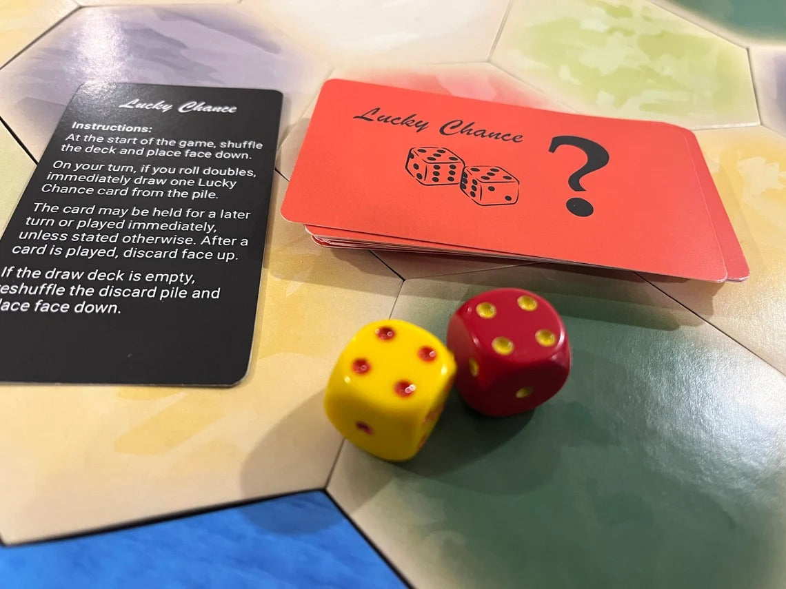 Lucky Chance Doubles and Community Treasure Chest Opoly Mashup Scenarios compatible with Catan's Settlers of Catan and Catan Expansions
