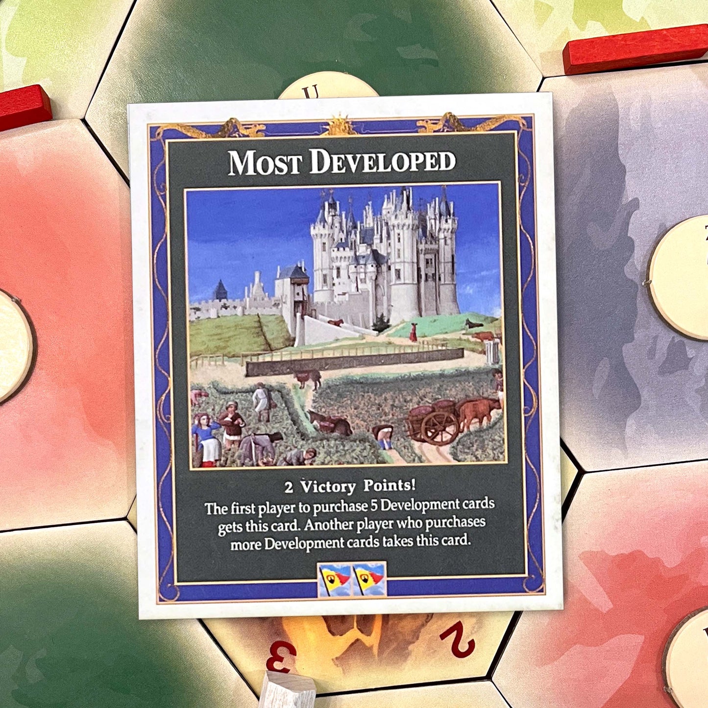 4-Pack Bonus Cards: Longest Turn, Wood for Sheep, Most Developed and Port of Call compatible with Catan's Settlers of Catan (4th Edition) and Expansions