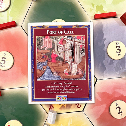 Port of Call (Harbor Master) Game Card compatible with Catan's Settlers of Catan (4th Edition), Seafarers and Catan Expansions